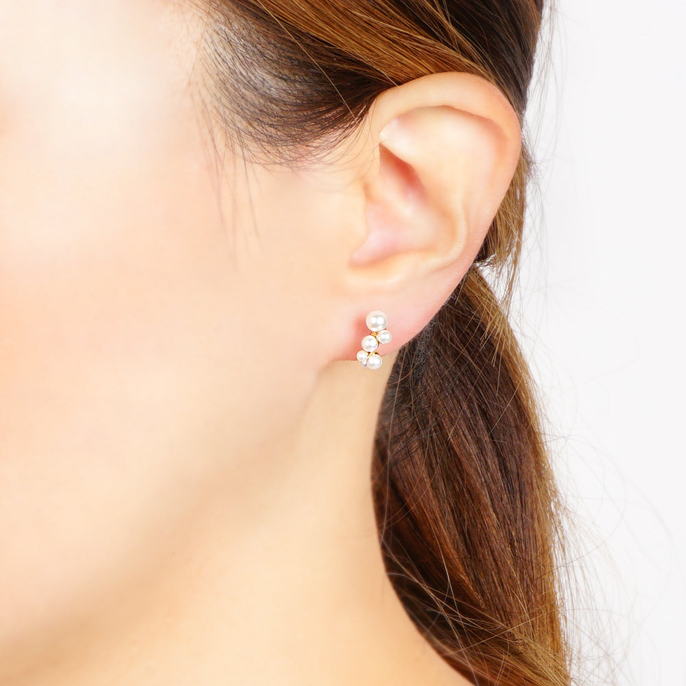 ステンレス パール ノンホールピアス