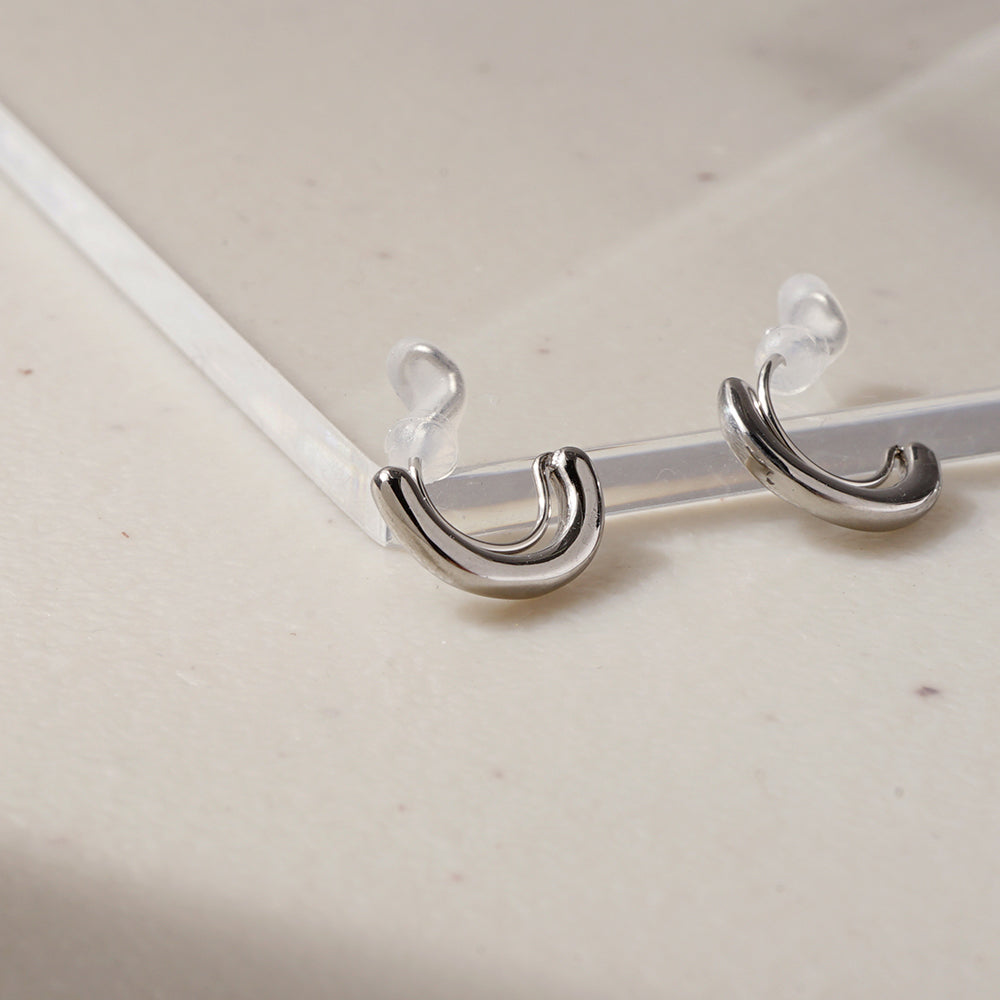 ステンレス ハーフフープ ノンホールピアス