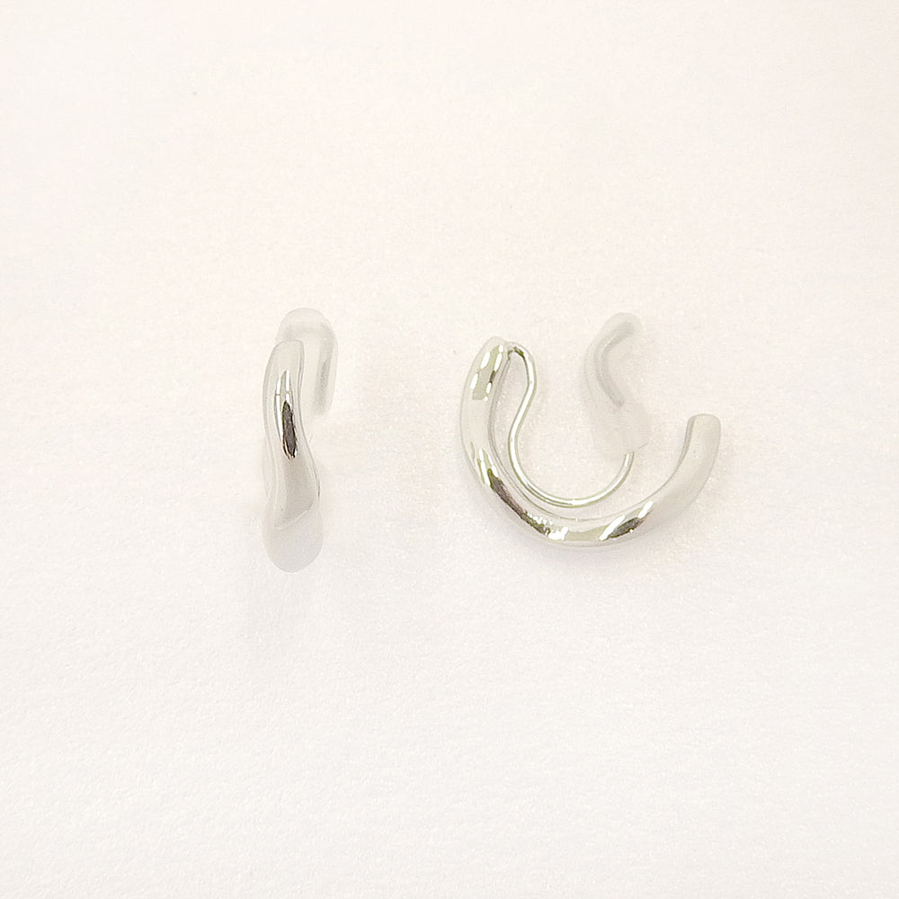 ステンレス ウェーブハーフフープ ノンホールピアス