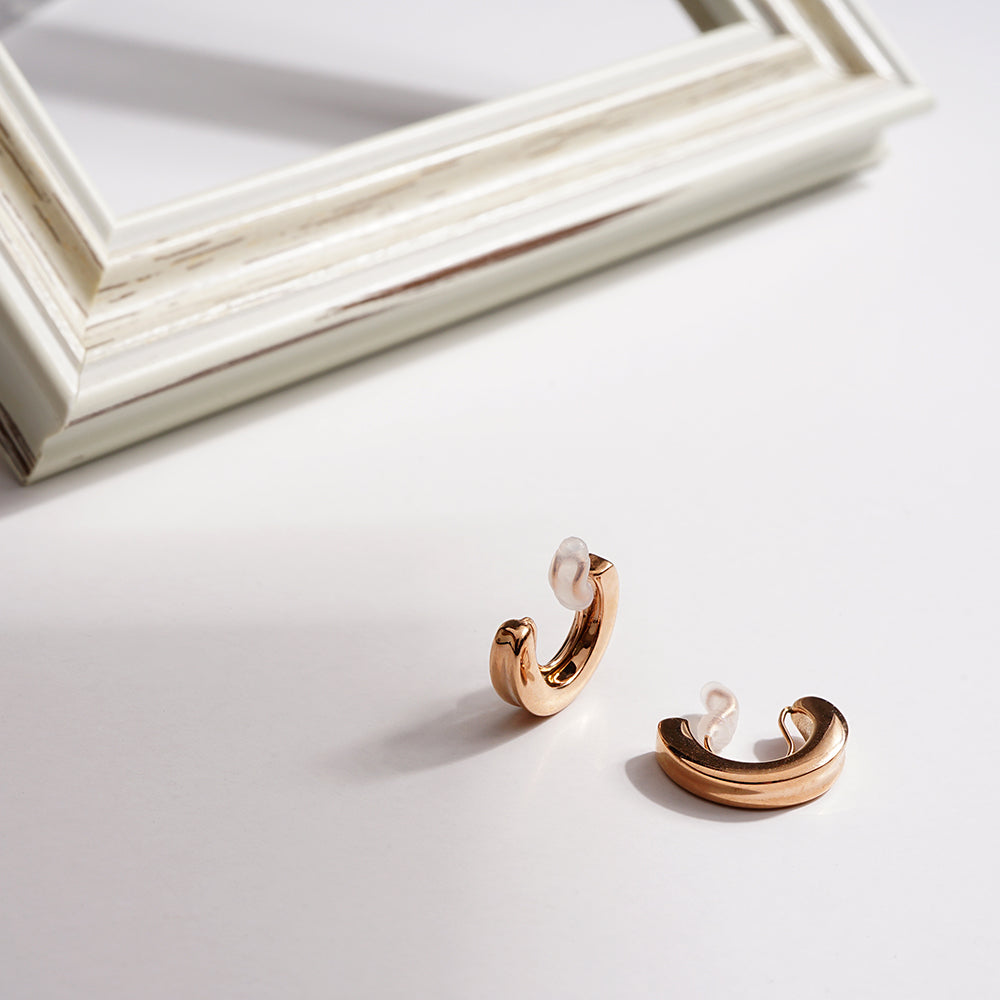 ステンレス ハーフフープ ノンホールピアス