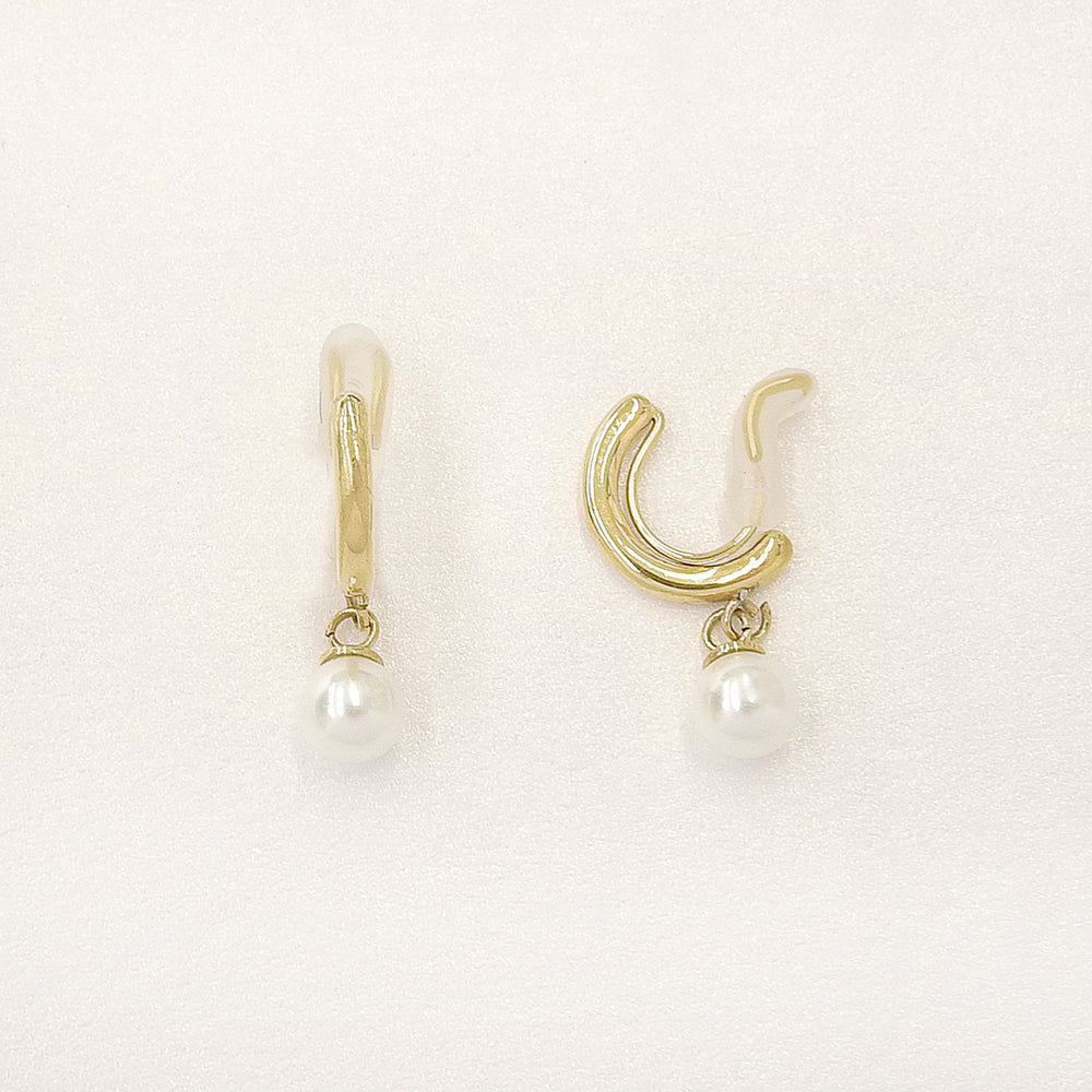 ステンレス パールチャーム ノンホールピアス