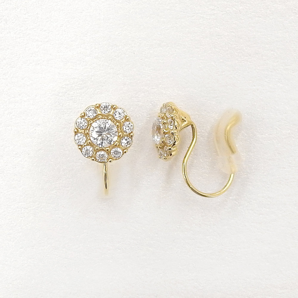 ステンレス パヴェ ノンホールピアス イヤリング シリコン 華やか 小ぶり 上品 フォーマル 金属アレルギー対応 itam