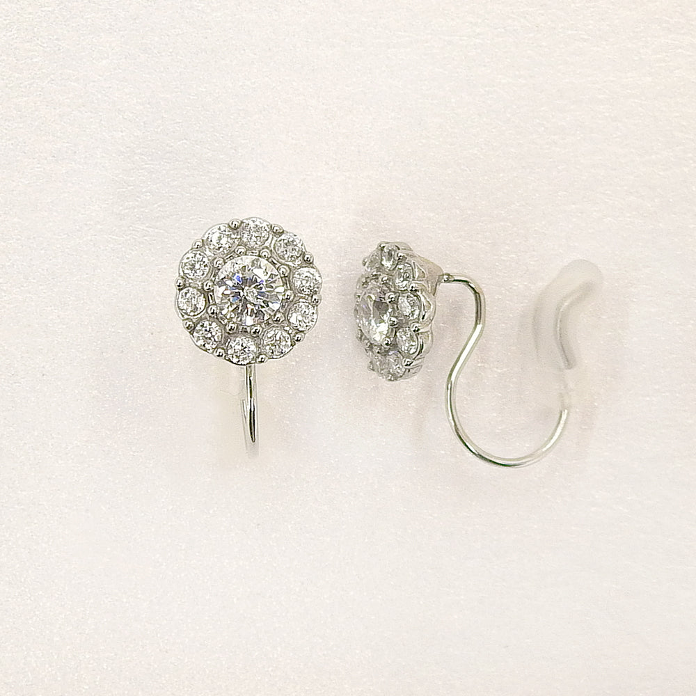ステンレス パヴェ ノンホールピアス イヤリング シリコン 華やか 小ぶり 上品 フォーマル 金属アレルギー対応 itam