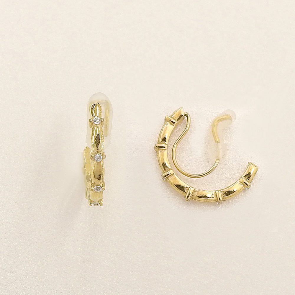 ステンレス ストーン ハーフフープノンホールピアス イヤリング シリコン 痛くない おしゃれ シンプル 金属アレルギー対応 itam