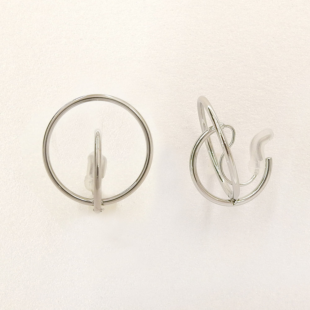 ステンレス リングデザイン ノンホールピアス イヤリング シリコン おしゃれ 抜け感 シンプル 金属アレルギー対応 itam