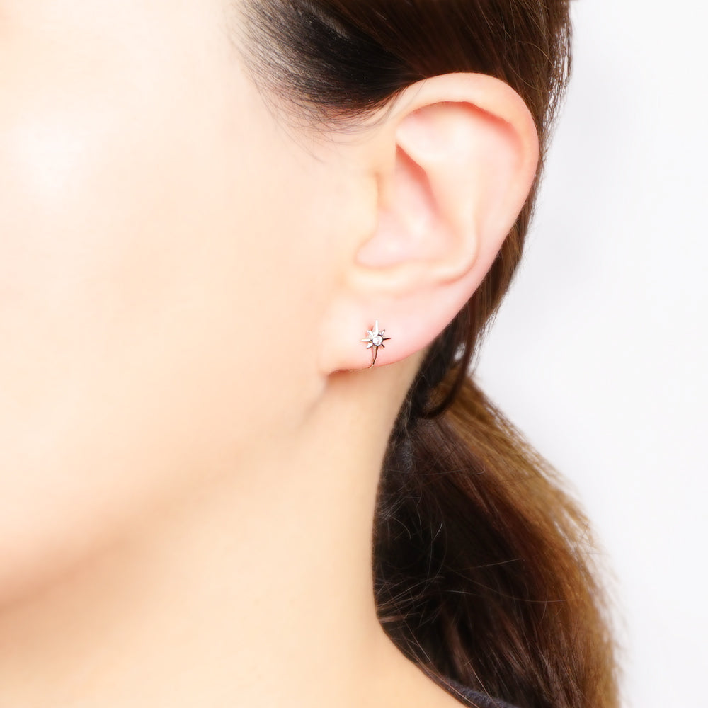 【NEW】【 金属アレルギー対応 】ステンレス トゥインクルスター ノンホールピアス