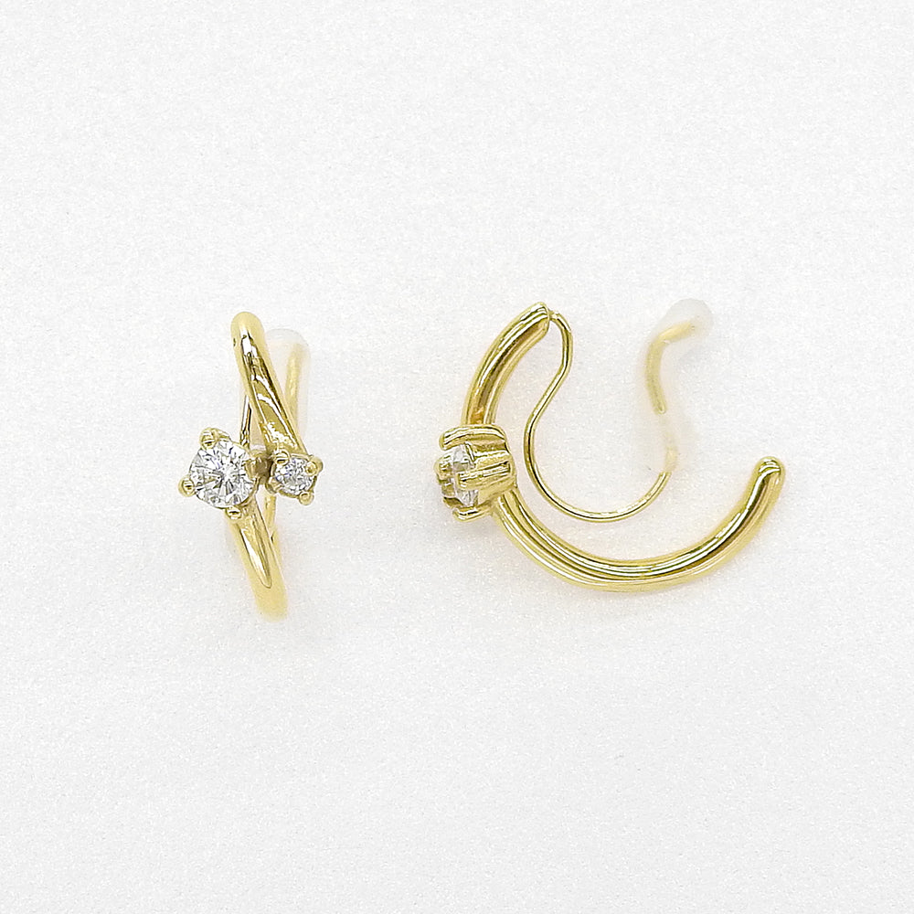 【NEW】【 金属アレルギー対応 】ダブルライン ステンレスノンホールピアス