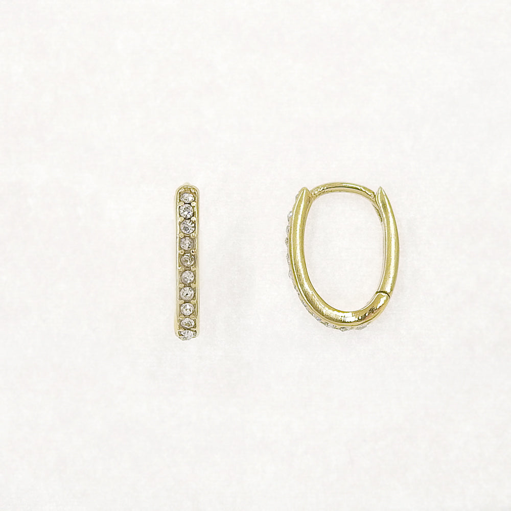 ステンレス ハーフエタニティ フープピアス