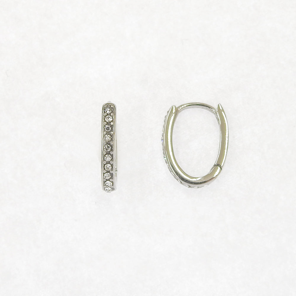 ステンレス ハーフエタニティ フープピアス