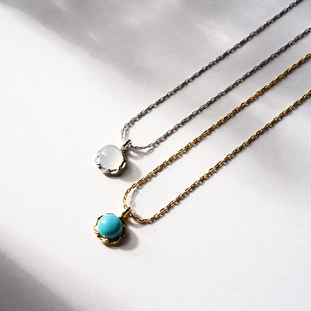 ターコイズ プチパール ネックレス 涼しげ シンプル 金属アレルギー対応 日本製 itam