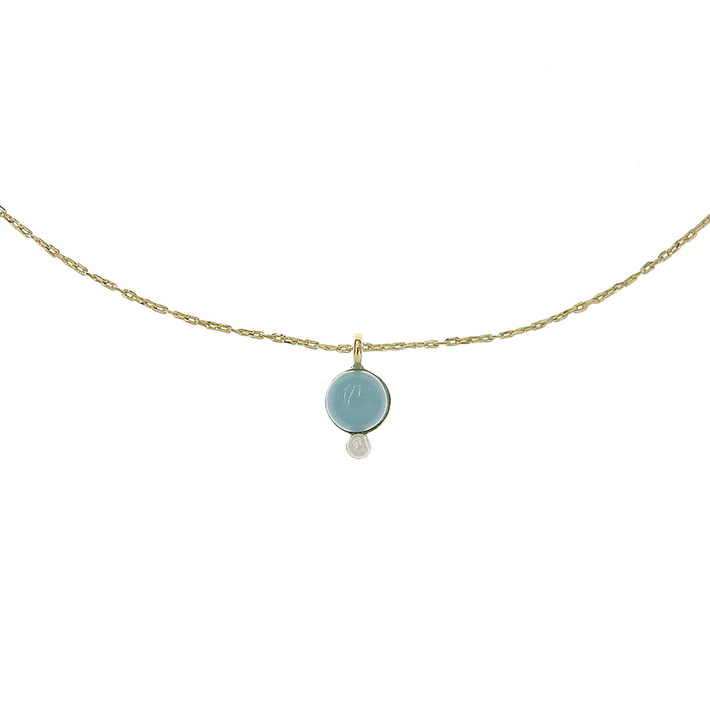 ターコイズ プチパール ネックレス 涼しげ シンプル パール 金属アレルギー対応 日本製 itam