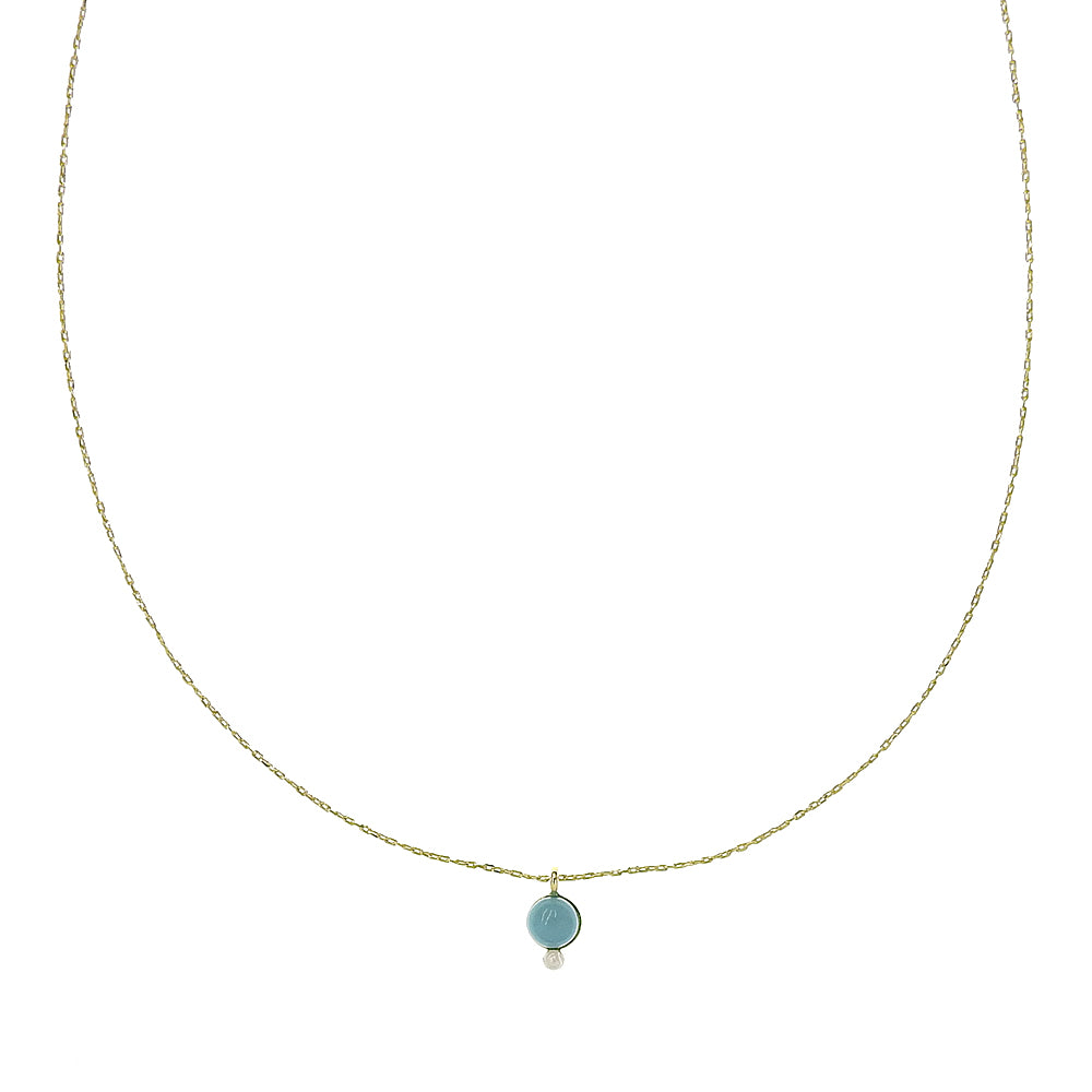 ターコイズ プチパール ネックレス 涼しげ シンプル パール 金属アレルギー対応 日本製 itam