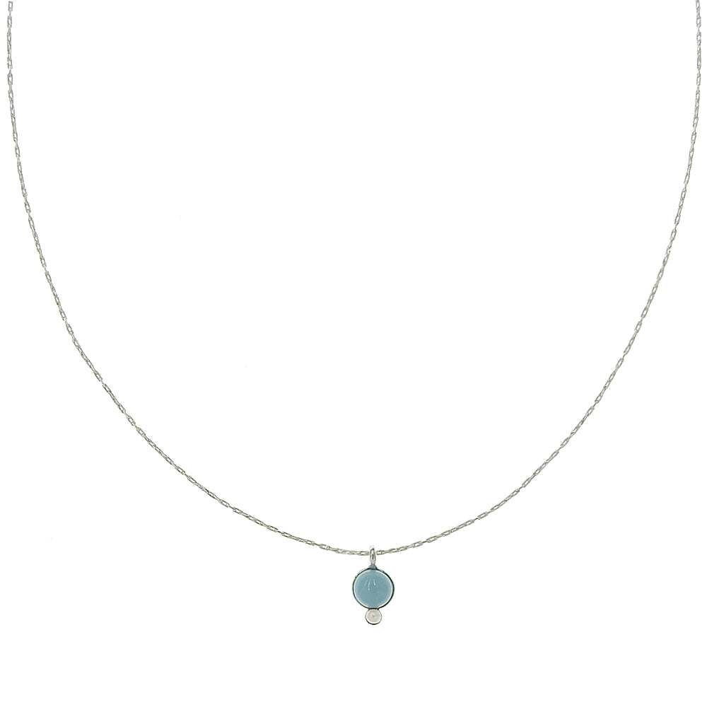 ターコイズ プチパール ネックレス 涼しげ シンプル パール 金属アレルギー対応 日本製 itam