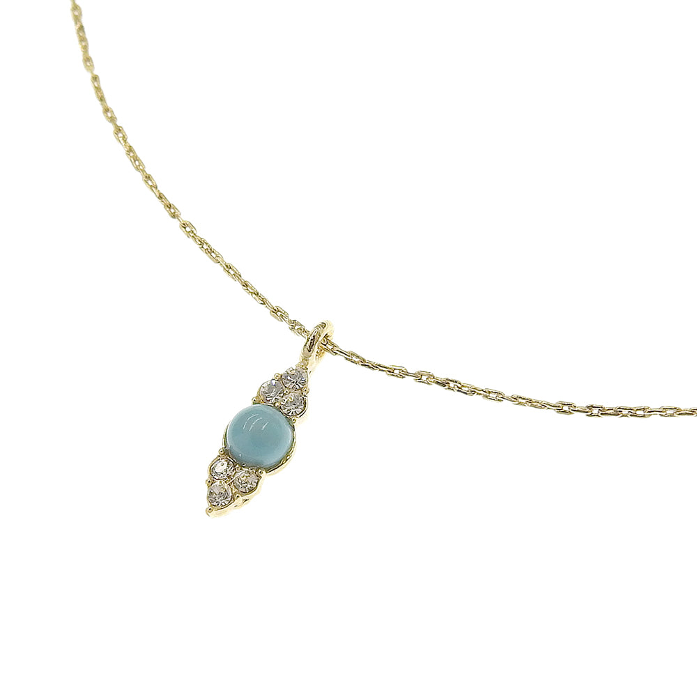 ターコイズ ストーン ネックレス 涼しげ 華やか 小ぶり 金属アレルギー対応 日本製 itam