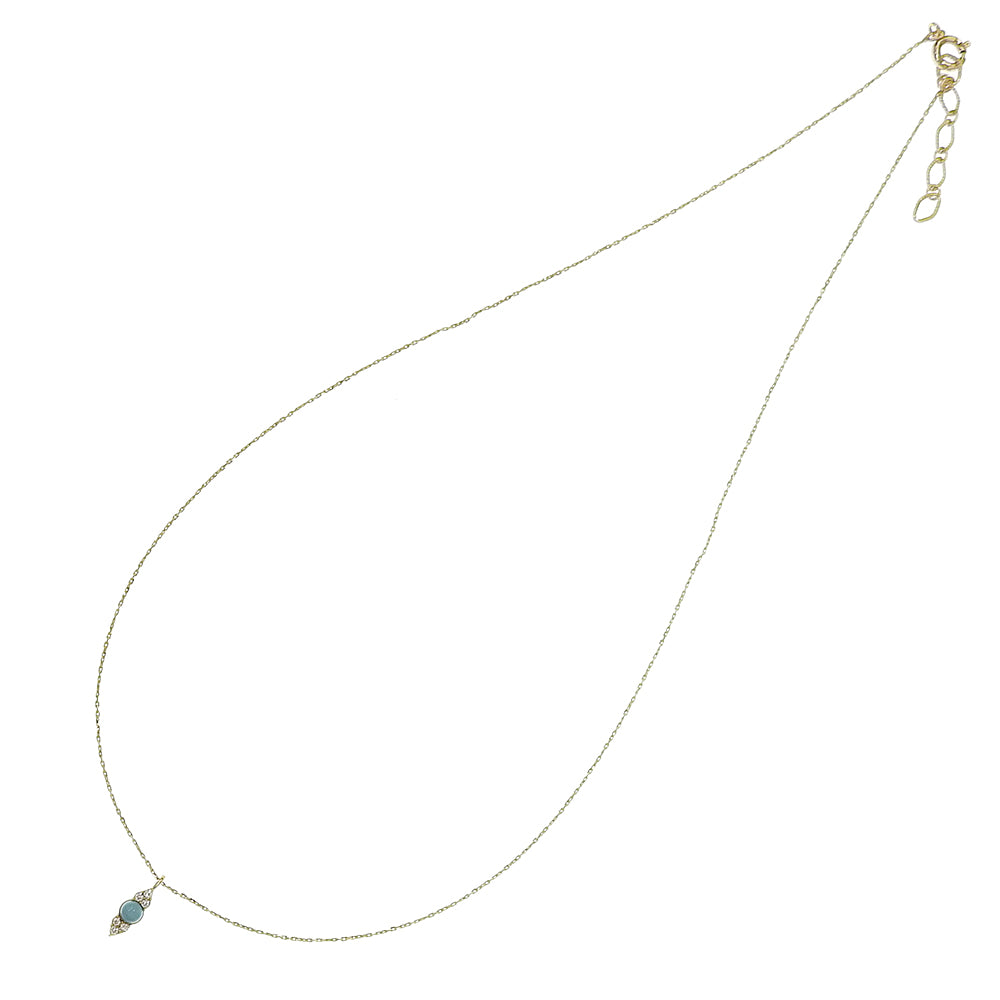 ターコイズ ストーン ネックレス 涼しげ 華やか 小ぶり 金属アレルギー対応 日本製 itam