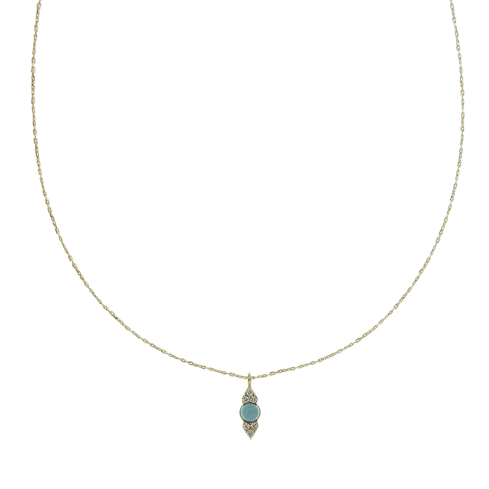 ターコイズ ストーン ネックレス 涼しげ 華やか 小ぶり 金属アレルギー対応 日本製 itam