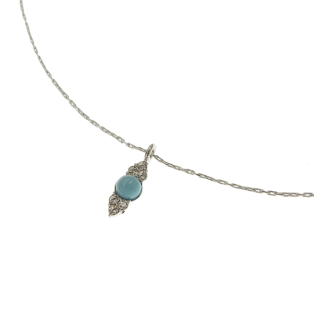 ターコイズ ストーン ネックレス 涼しげ 華やか 小ぶり 金属アレルギー対応 日本製 itam