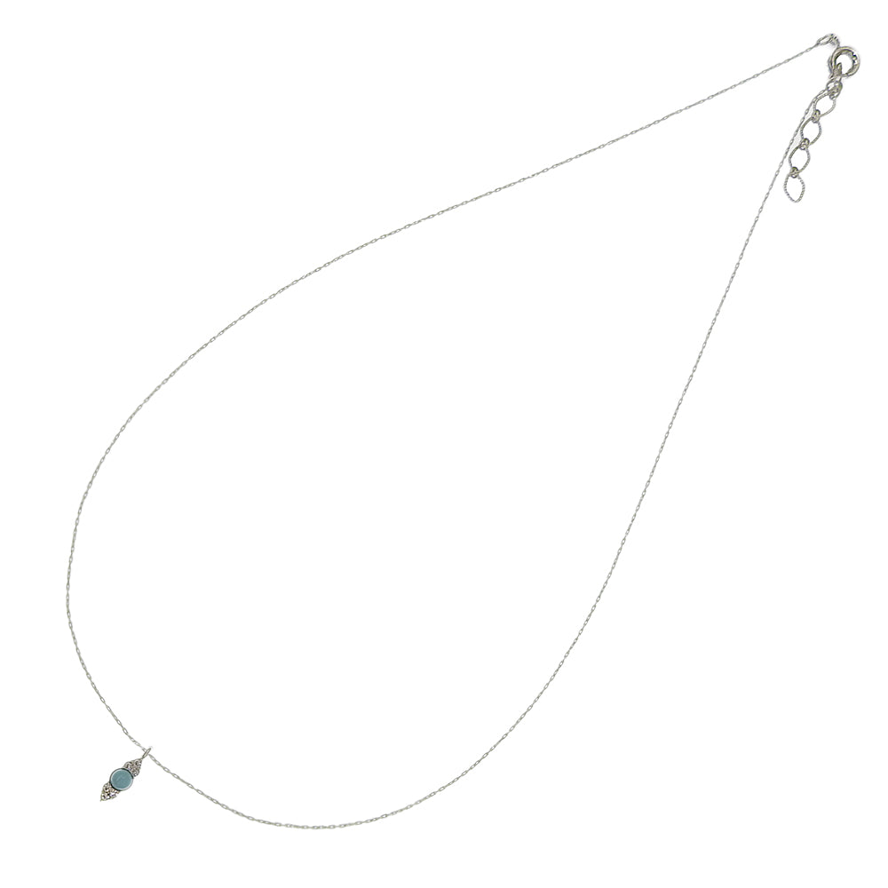 ターコイズ ストーン ネックレス 涼しげ 華やか 小ぶり 金属アレルギー対応 日本製 itam