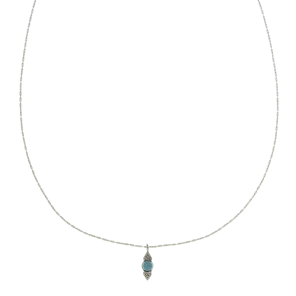 ターコイズ ストーン ネックレス 涼しげ 華やか 小ぶり 金属アレルギー対応 日本製 itam