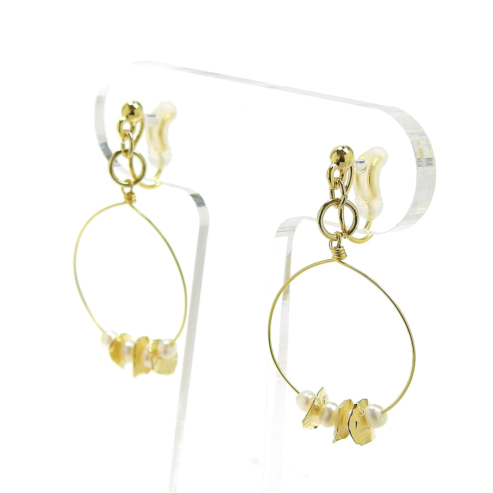 【itam人気商品】淡水パールサークル ノンホールピアス