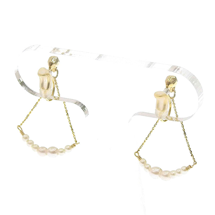 トライアングル パールノンホールピアス