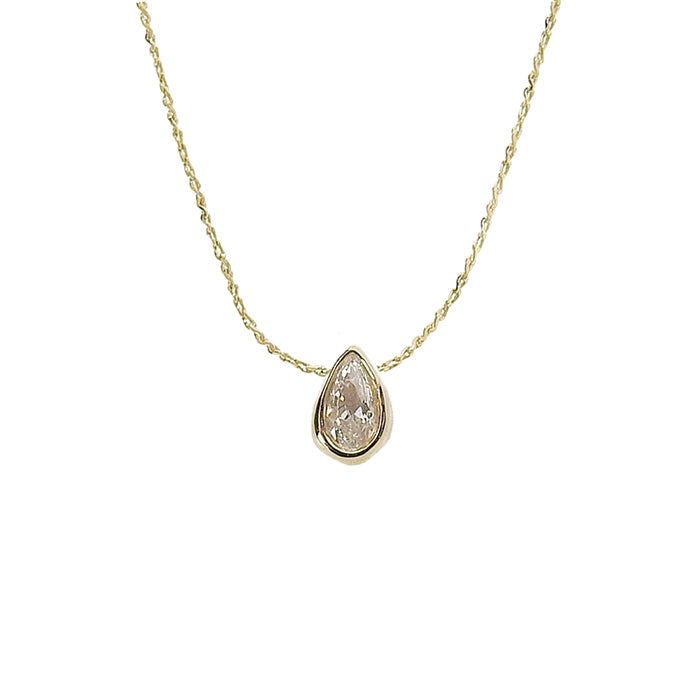 キュービックジルコニア ティアドロップネックレス