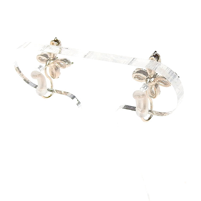 【NEW Color】キュービックジルコニア フラワー ノンホールピアス