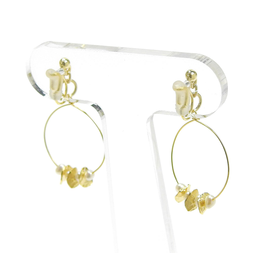 【itam人気商品】淡水パールサークル ノンホールピアス