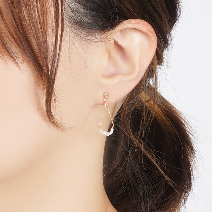 トライアングル パールノンホールピアス