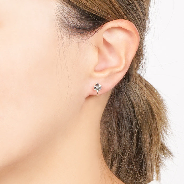 カラーストーン キューブノンホールピアス ノンホールピアス 痛くない イヤリング 金属アレルギー対応 日本製 itam