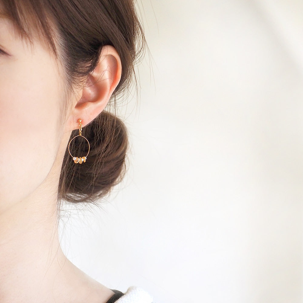 【itam人気商品】淡水パールサークル ノンホールピアス