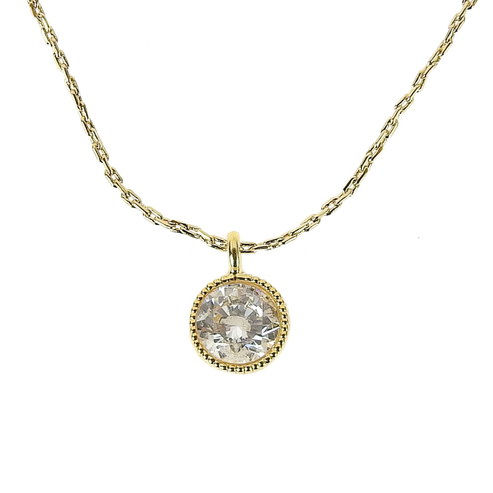 一粒キュービックジルコニア ネックレス