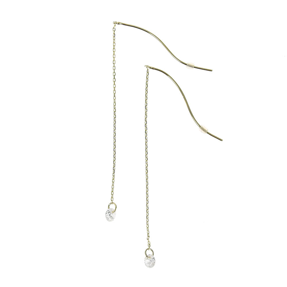 キュービックジルコニア ロングチェーン アメリカンピアス