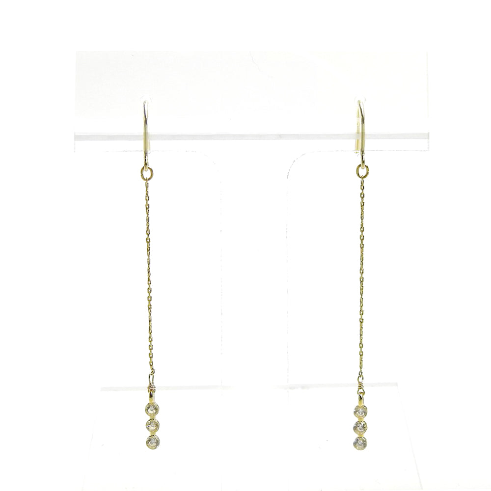 ロングチェーンコーティングピアス ゴールド