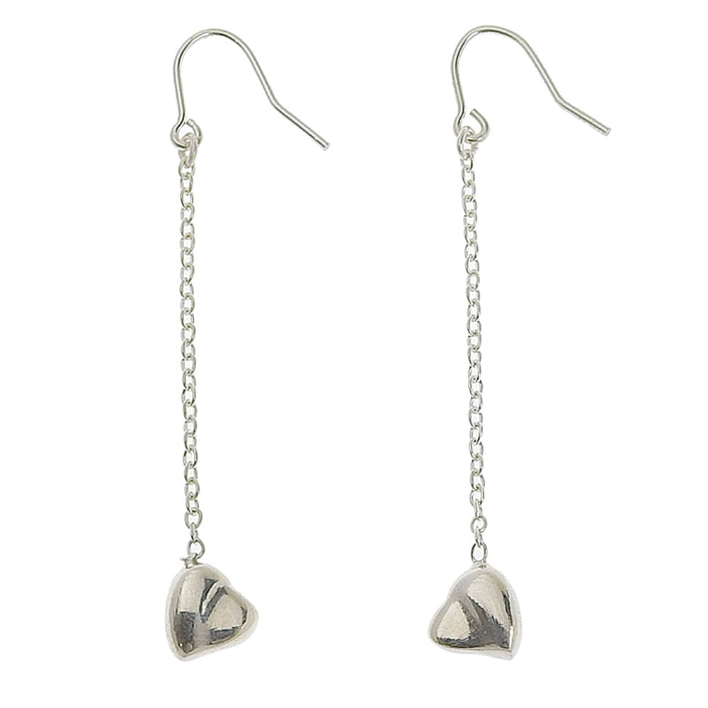 ハート シルバーロングピアス Heart choue SV925