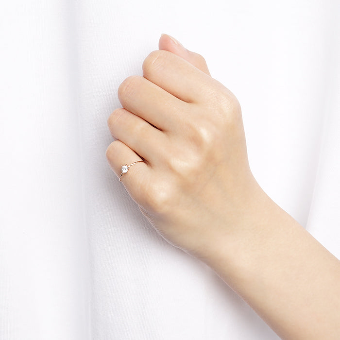 Coverシリーズ キュービックジルコニア カバー ピンキーリング #3