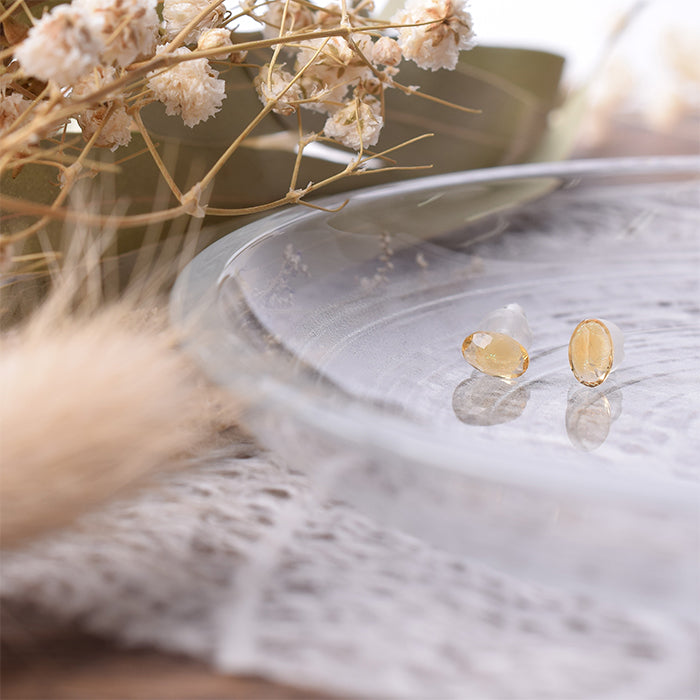 【 金属アレルギー対応 】一粒天然石 セラミックポストピアス