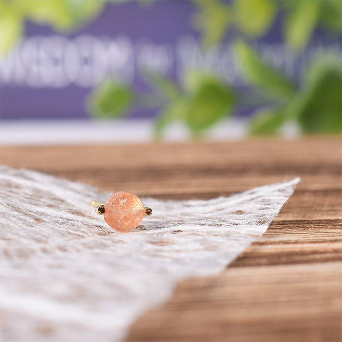 Natural stone サンストーン シングルピアス