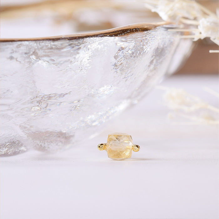 【11月 誕生石】Natural stone シトリン シングルピアス