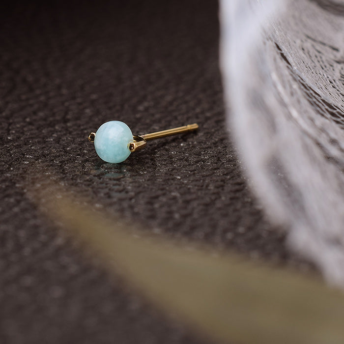 Natural stone アマゾナイト シングルピアス