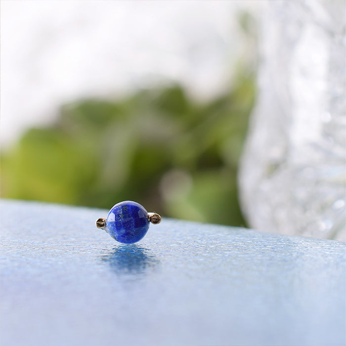 【12月 誕生石】Natural stone ラピスラズリ シングルピアス