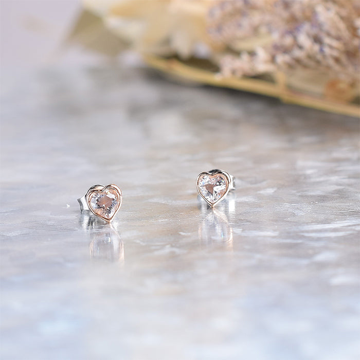 キュービックジルコニア ハートピアス