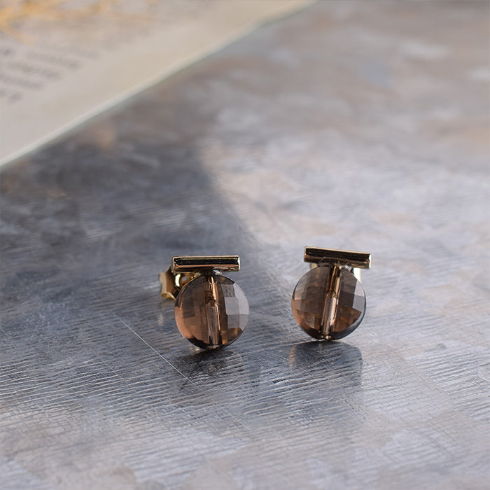 スモーキークォーツ ピアス