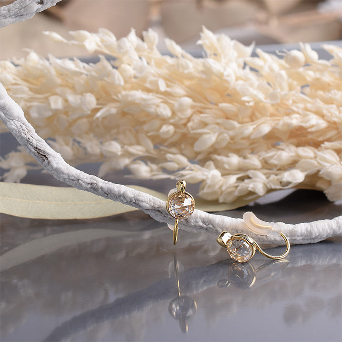 キュービックジルコニア ノンホールピアス 痛くない イヤリング 金属アレルギー