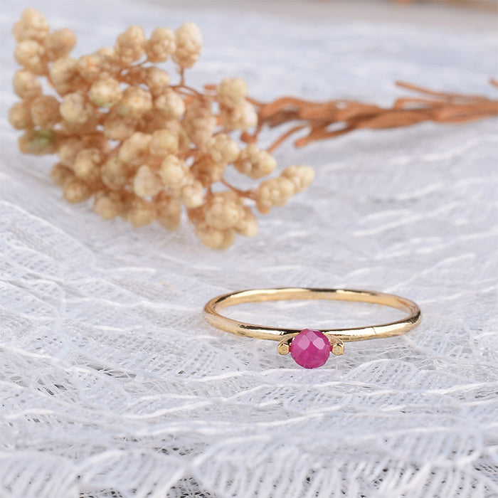 Natural stone×Sterling silver ルビーリング 天然石リング 金属 