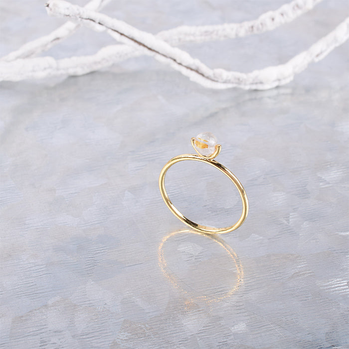 Natural stone×Sterling silver ルチルクォーツリング #11
