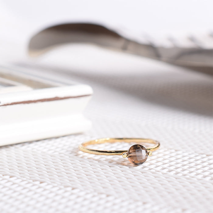 Natural stone×Sterling silver スモーキークォーツリング 天然石 