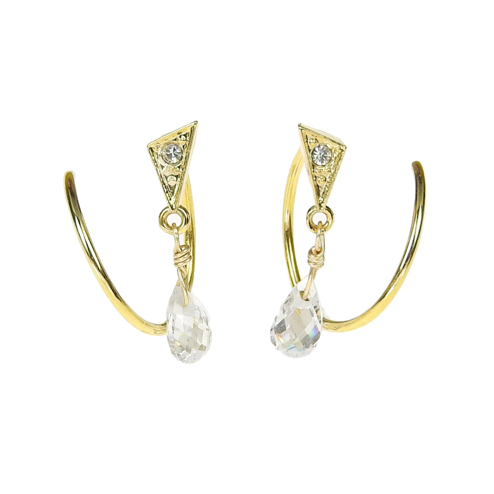 ティアドロップ スパイラルダブルピアス