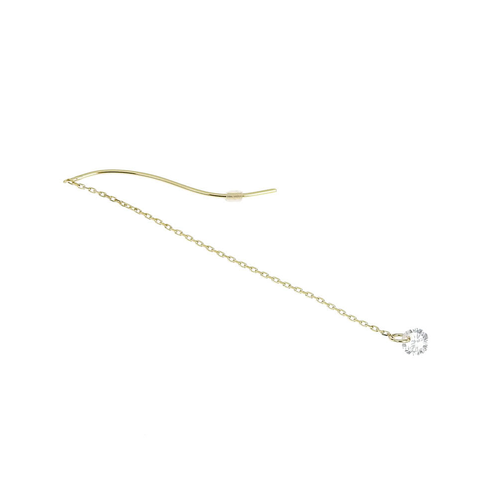 キュービックジルコニア ロングチェーン アメリカンピアス