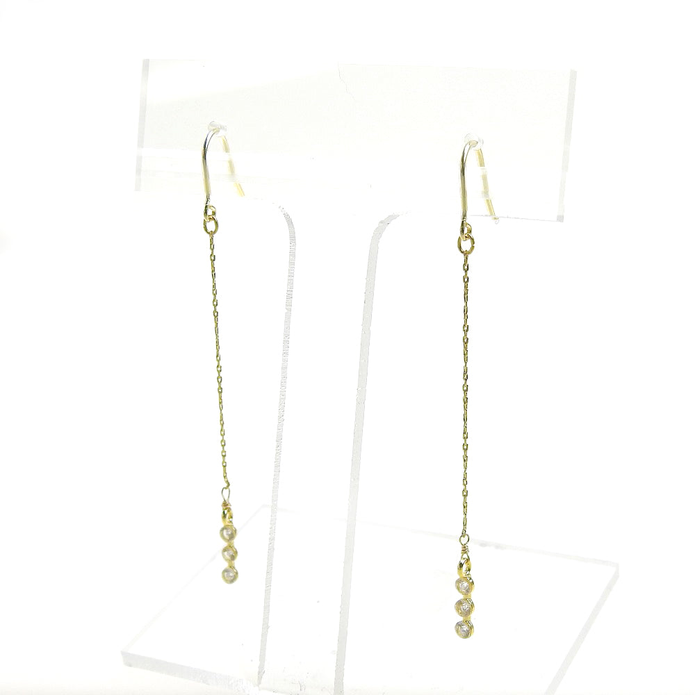 ロングチェーンコーティングピアス ゴールド